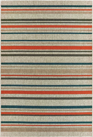 Blue And Orange Stripe Rug At Rug Studio
