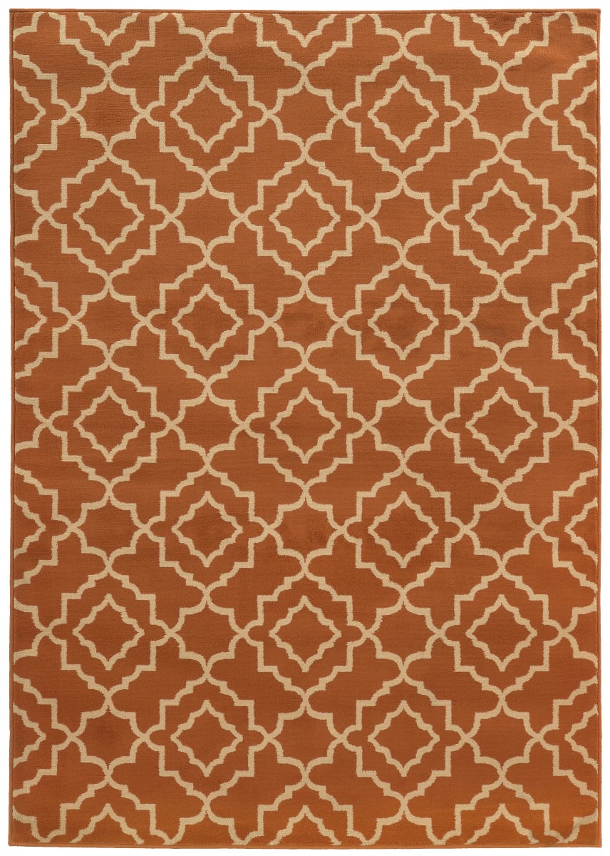 Oriental Weavers Ella 5185f Orange Beige Area Rug 122233