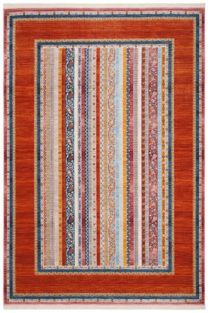 Blue And Orange Stripe Rug At Rug Studio