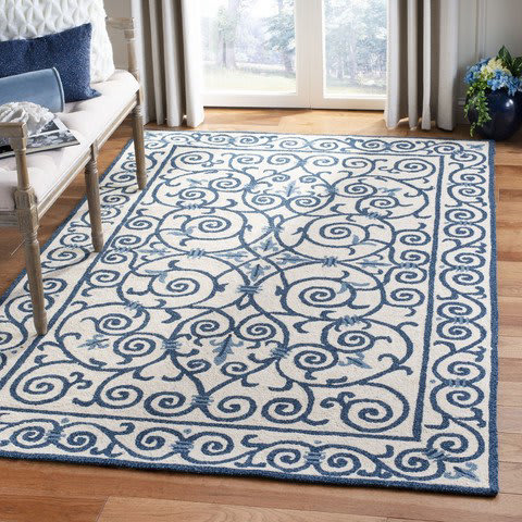 Blue And White Floral Rug At Rug Studio