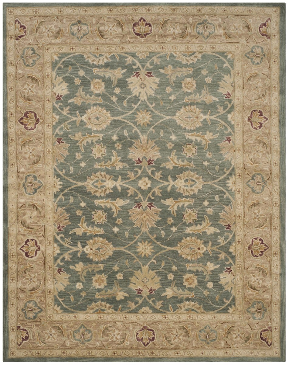 Safavieh Antiquity AT849B Teal Blue Taupe Rug Studio