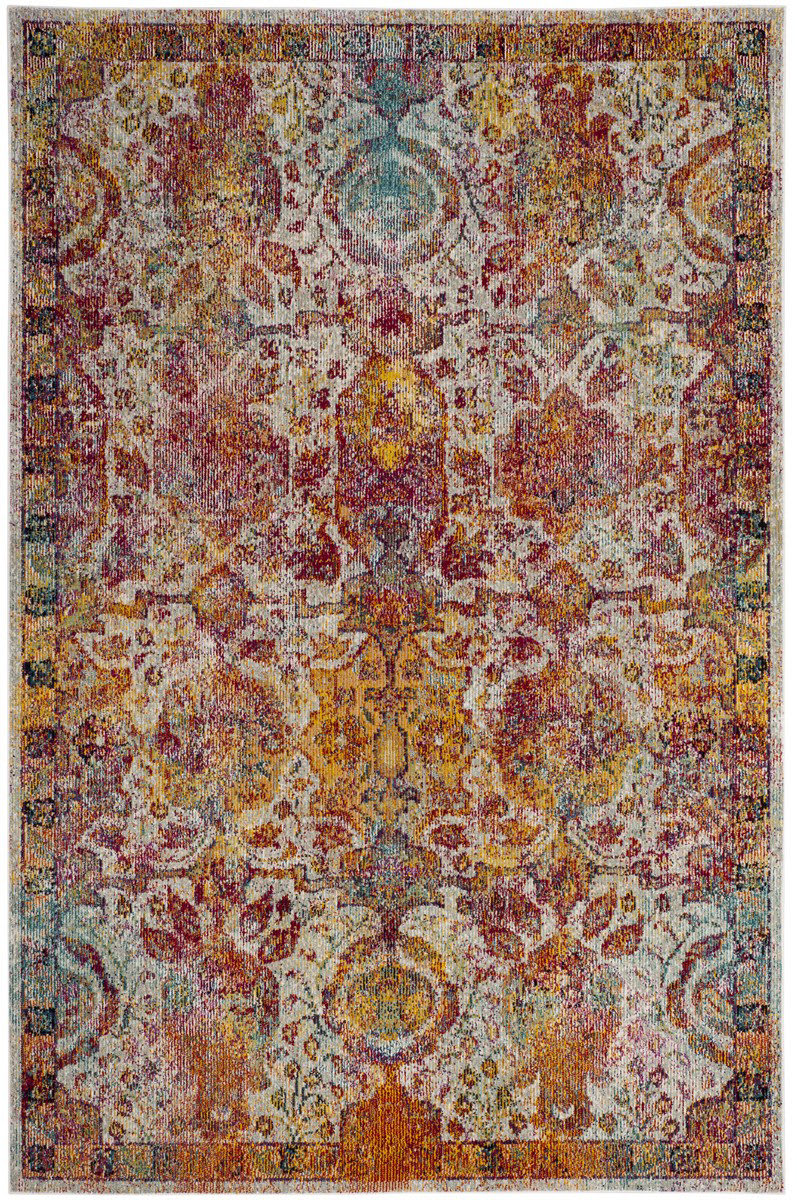 Safavieh Crystal Crs505a Light Blue Orange Rug Studio