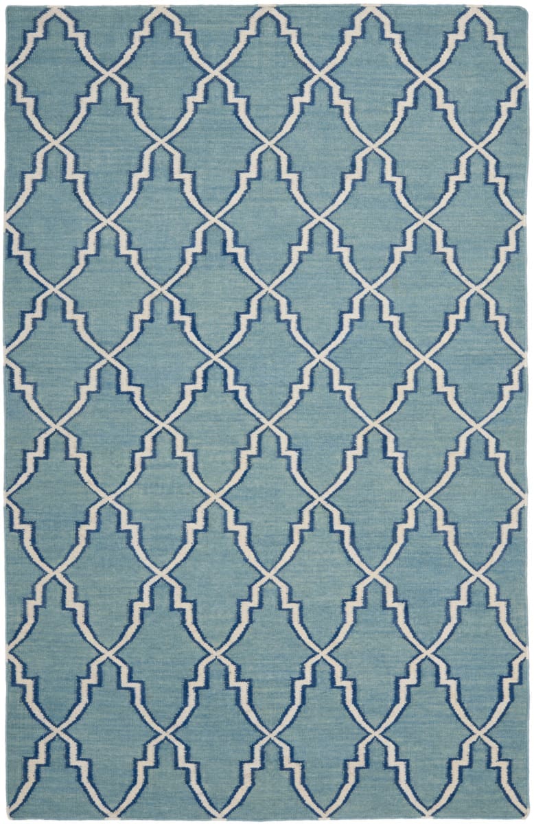 Safavieh Dhurries DHU564B Light Blue Ivory Rug Studio