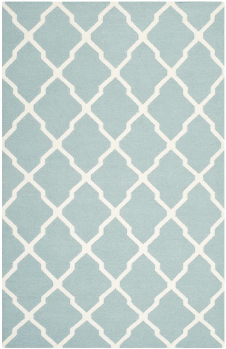 Safavieh Dhurries DHU634C Light Blue - Ivory | Rug Studio