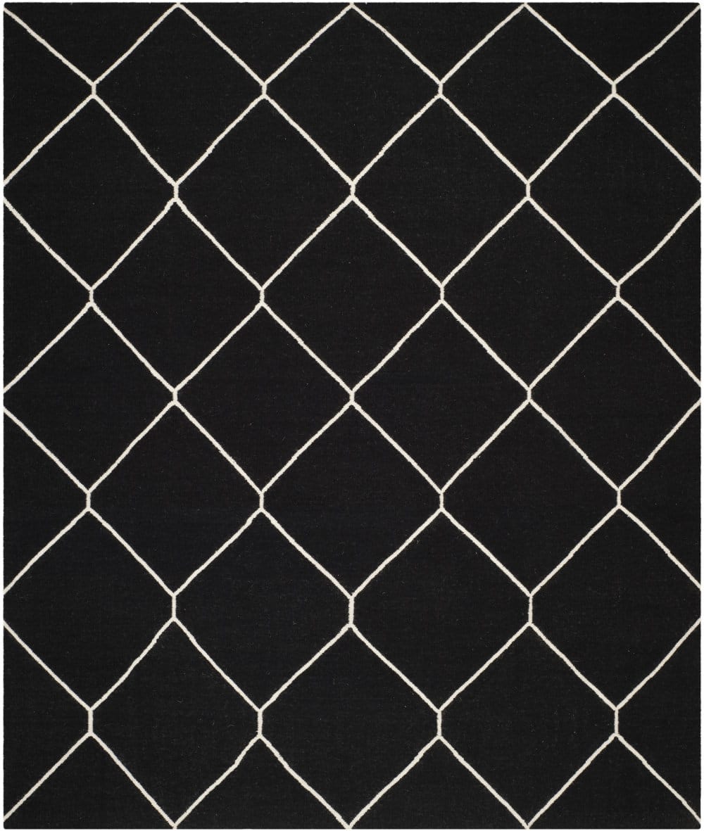Safavieh Dhurries DHU635A Black - Ivory | Rug Studio