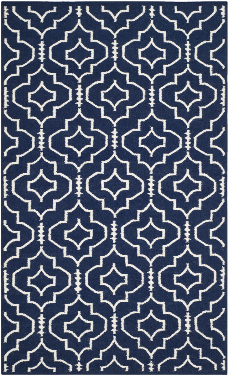 Safavieh Dhurries Dhu637d Navy Ivory Rug Studio