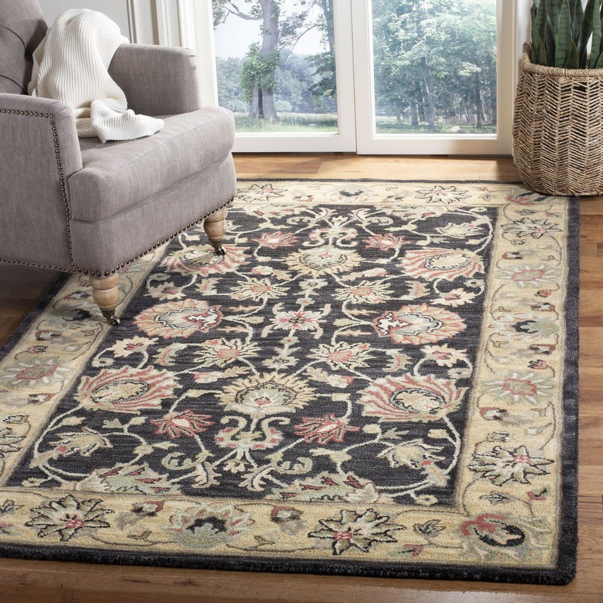 Safavieh Heritage HG343E Charcoal Gold Rug Studio