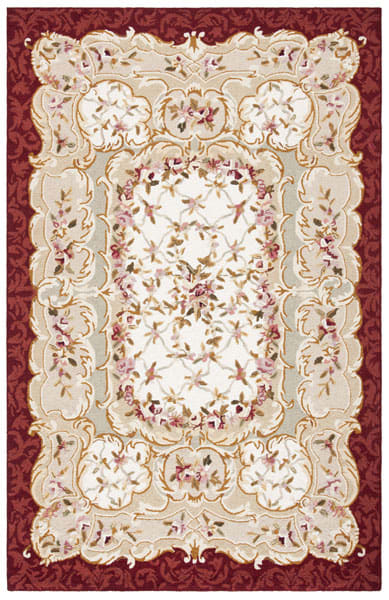  SAFAVIEH Chelsea Collection 4' Round Ivory / Burgundy