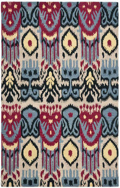 2' x 3' Safavieh Ikat Collection IKT466A Handmade Premium Wool Accent Rug Beige Blue 2' x 3' Safavieh Ikat Collection IKT466A Handmade Premium Wool Accent Rug Beige Blue