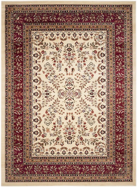 SAFAVIEH Lyndhurst Collection Area Rug - 9' x 12', Ivory & Ivory, Traditional Oriental Scroll Design, Non-Shedding & Easy Care, Ideal for High Traffic Areas in Living Room, Bedroom (LNH322A