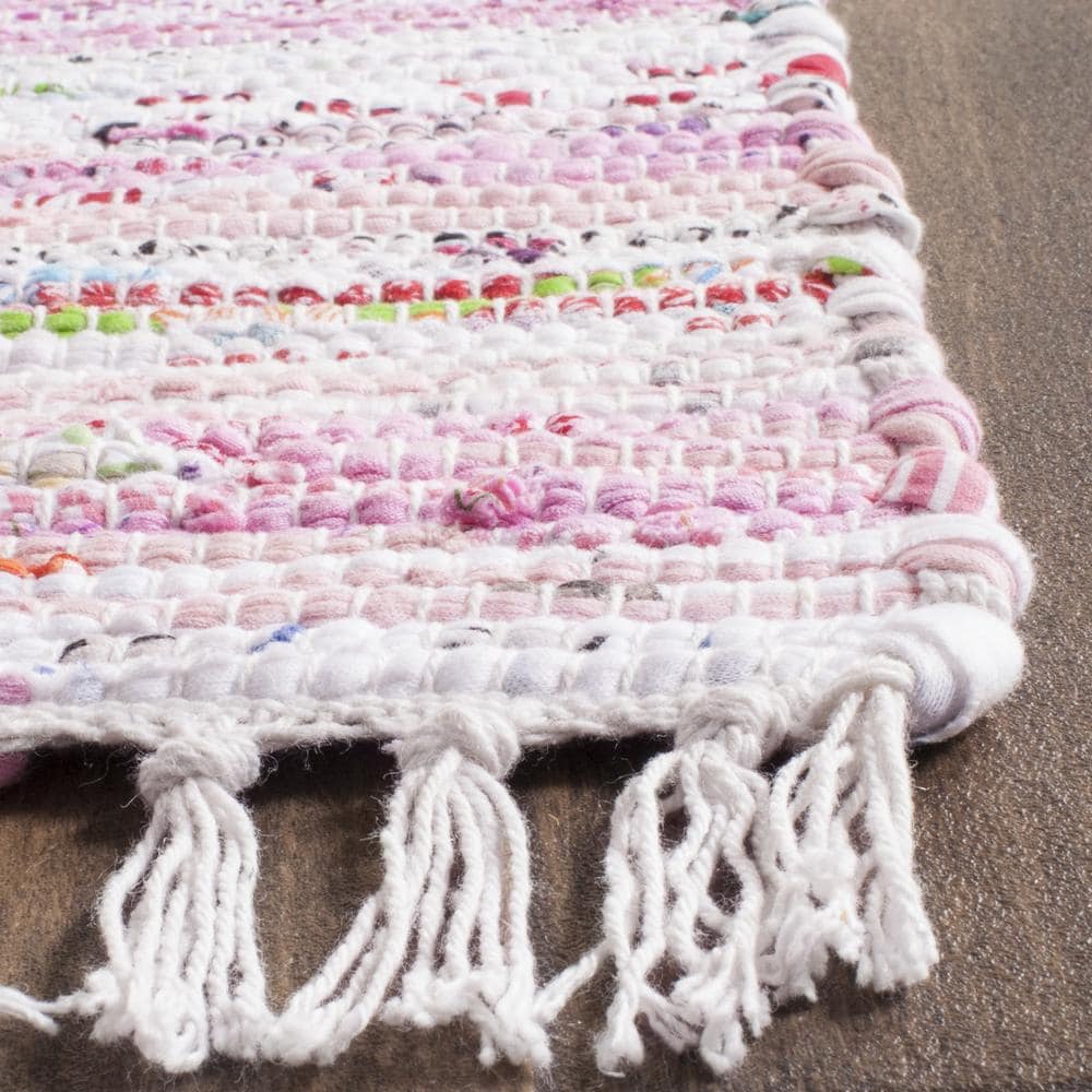 Safavieh Rag Rug RAR125E Light Pink - Multi 8' x 10' Area Rug