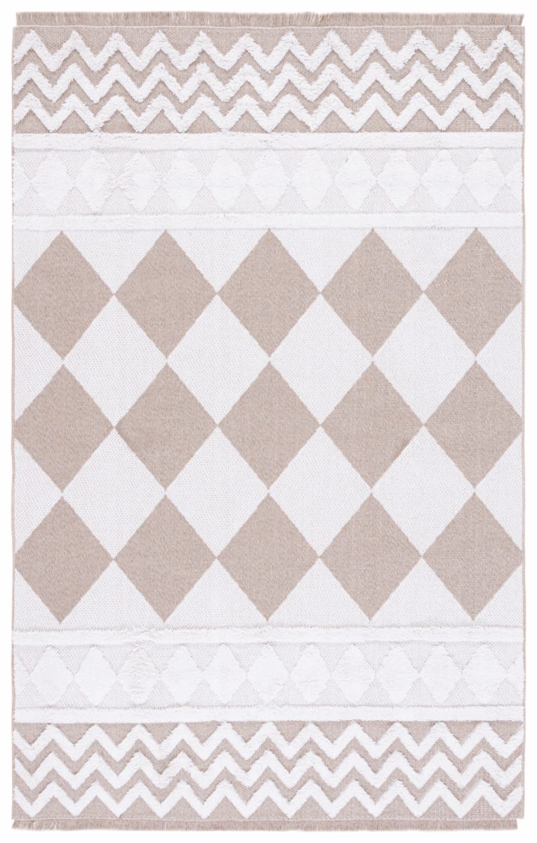 Safavieh Tappeto Runner Augustine 5x2,9m - Avorio - Design Marocchino Con Frange