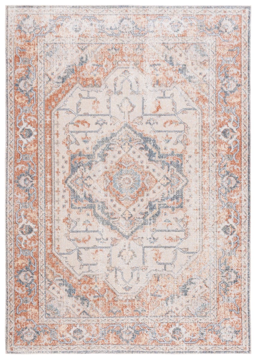 Baltimore BAL854B Beige - Rust | Rug Studio