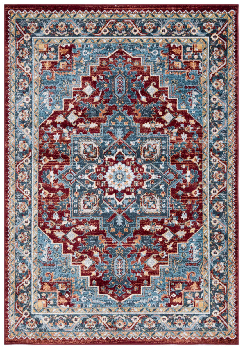Bayside BAY108M Blue - Red | Rug Studio