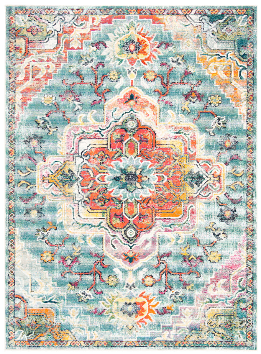 Teal Orange Rug Crystal CRS501J Teal - Orange | Rug Studio