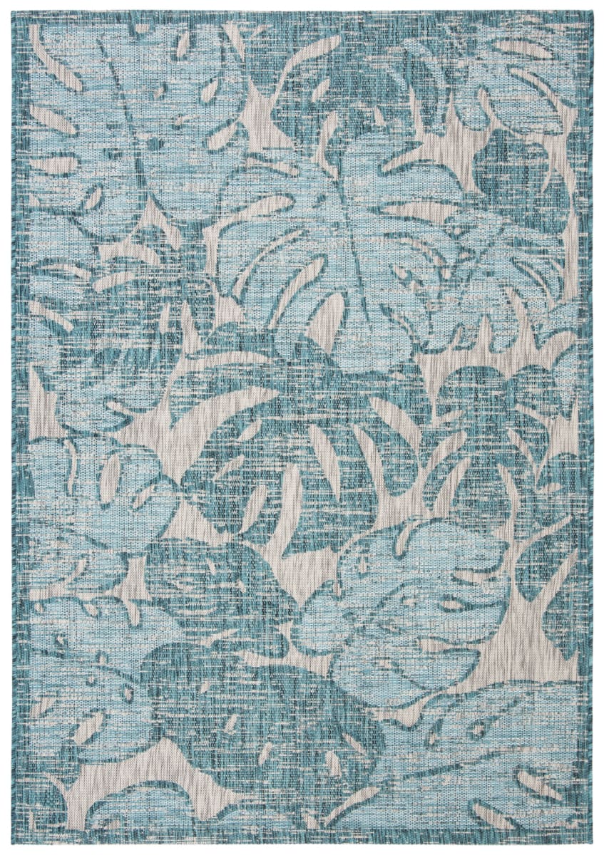 Courtyard CY8560-37212 Grey - Aqua | Rug Studio