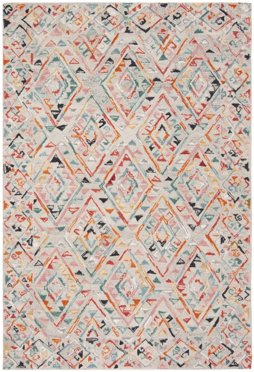 Micro-Loop Mlp352F Grey - Pink | Rug Studio