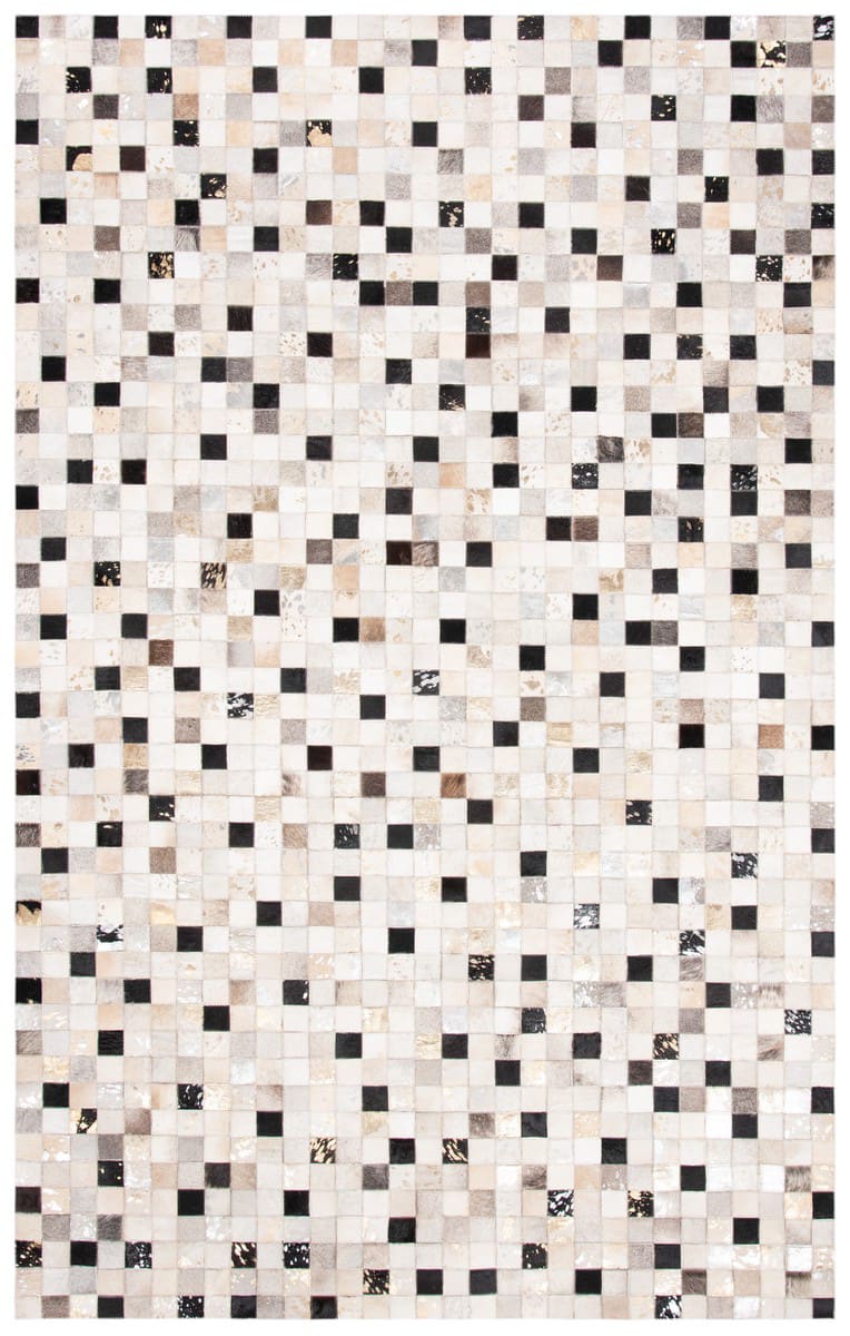 SAFAVIEH Studio Leather Collection Runner Rug - 2'3 x 7', Ivory & Grey, Handmade Mid-Century Modern, Ideal for High Traffic Areas in Living Room, Bedroom (STL217A
