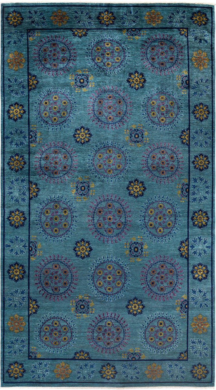 Solo Rugs Suzani M1701-28 Green | Rug Studio