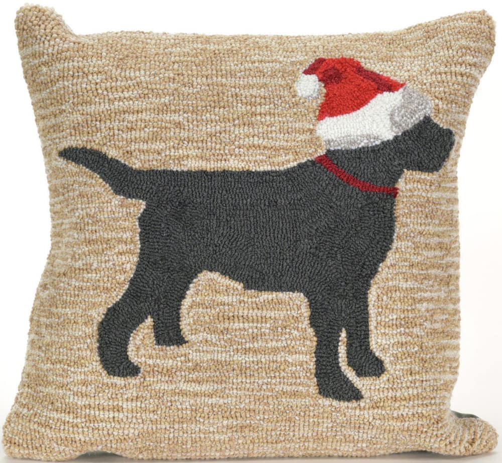 Trans Ocean Frontporch Pillow Christmas Dog 185712 Neutral Rug
