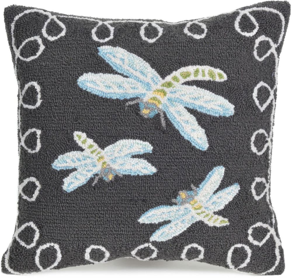 Trans Ocean Frontporch Pillow Dragonfly 204847 Midnight Area Rug 189870