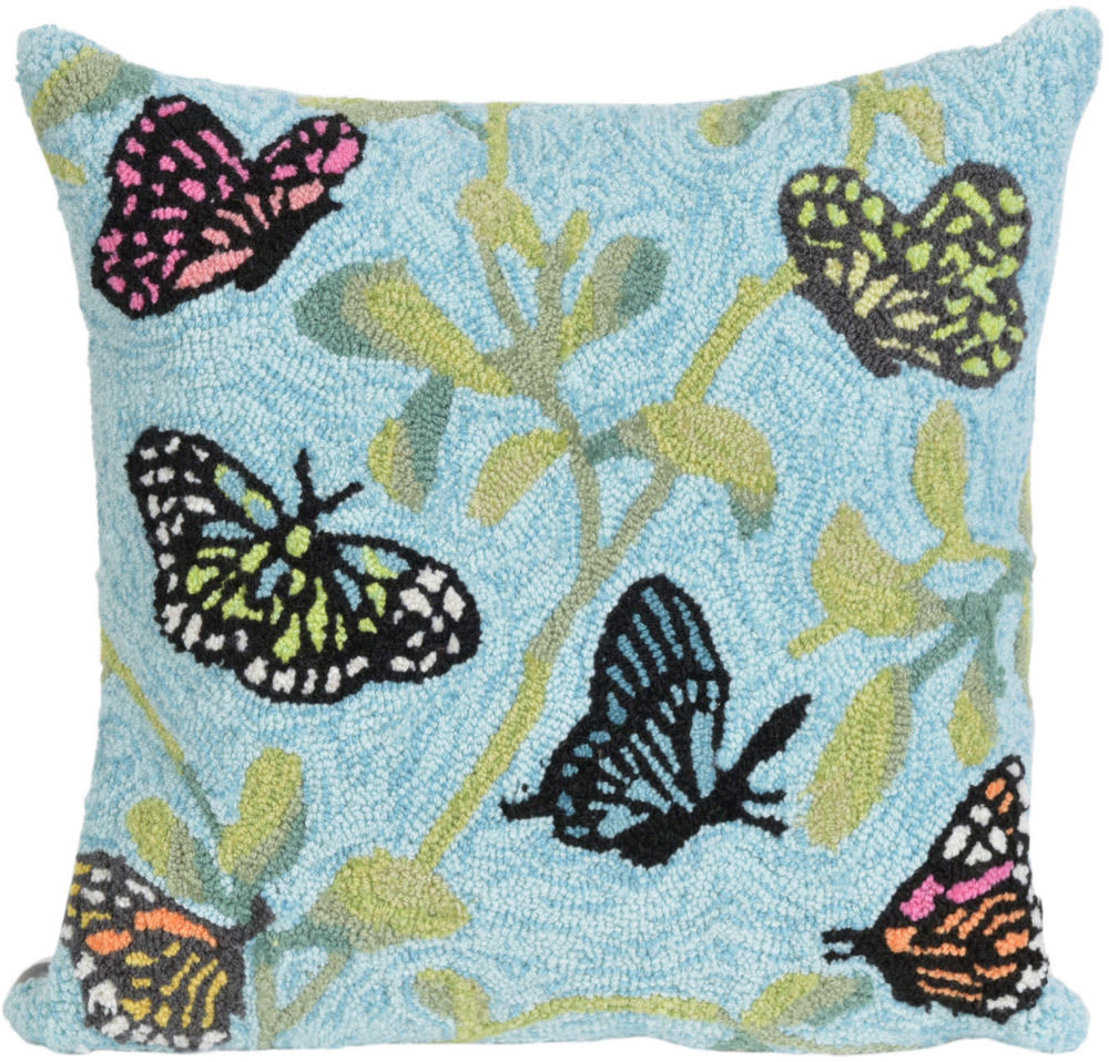 Trans Ocean Frontporch Pillow Butterflies On Tree 227406 Green Rug Studio