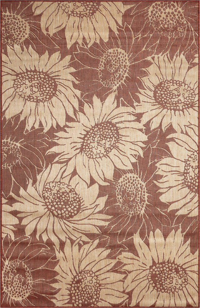 Trans-Ocean Carmel Sunflower Field 848334 Chili | Rug Studio