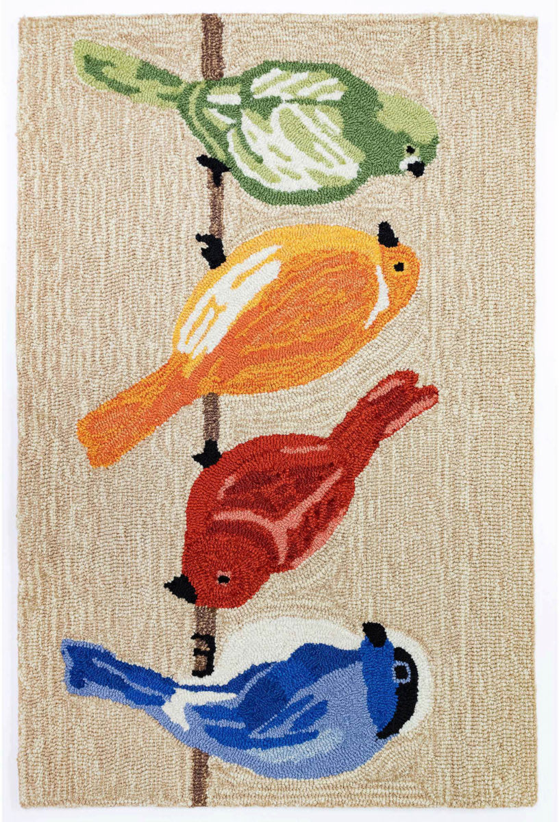 Trans-Ocean Frontporch Birds 445712 Neutral | Rug Studio