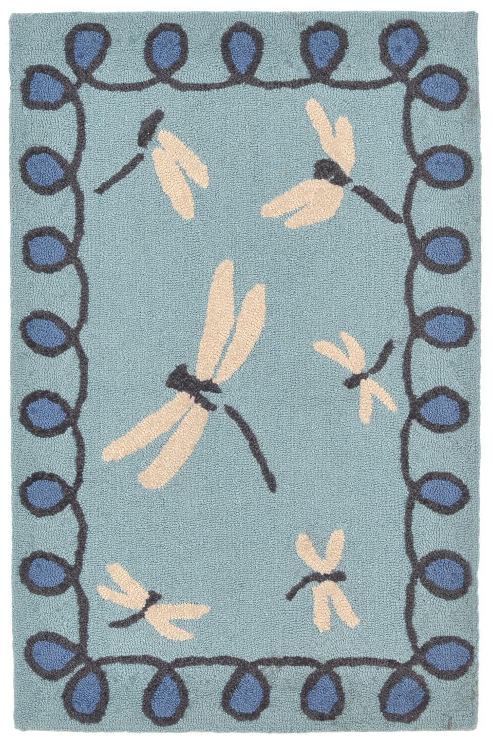 Trans Ocean Napa Dragonfly Blue Area Rug 129719