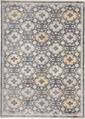 yellow and gray runner rug