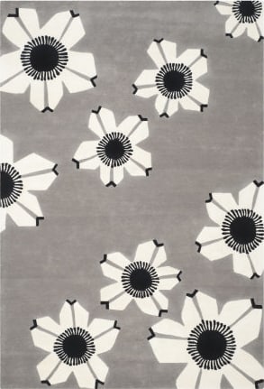 black and white floral at Rug Studio