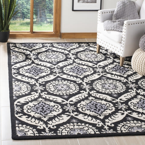 black and white floral at Rug Studio