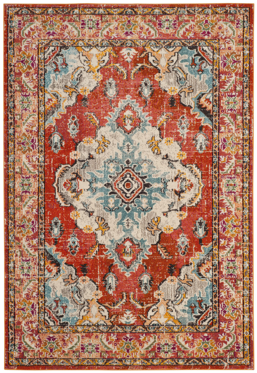 Safavieh Monaco Mnc243h Orange - Light Blue Area Rug