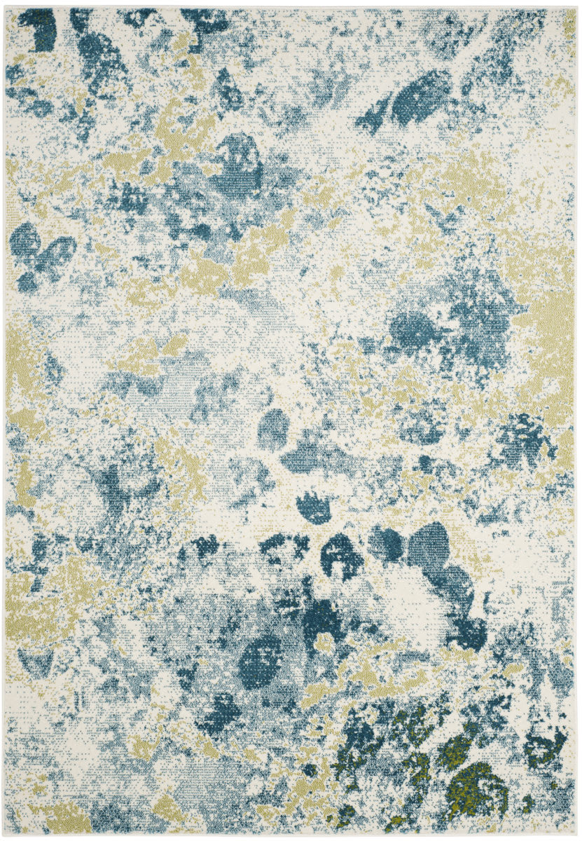 Safavieh Watercolor Tappeto Runner 62x244 Cm – Grigio E Verde, Moderno, Antimacchia E Antiperdita Pelo