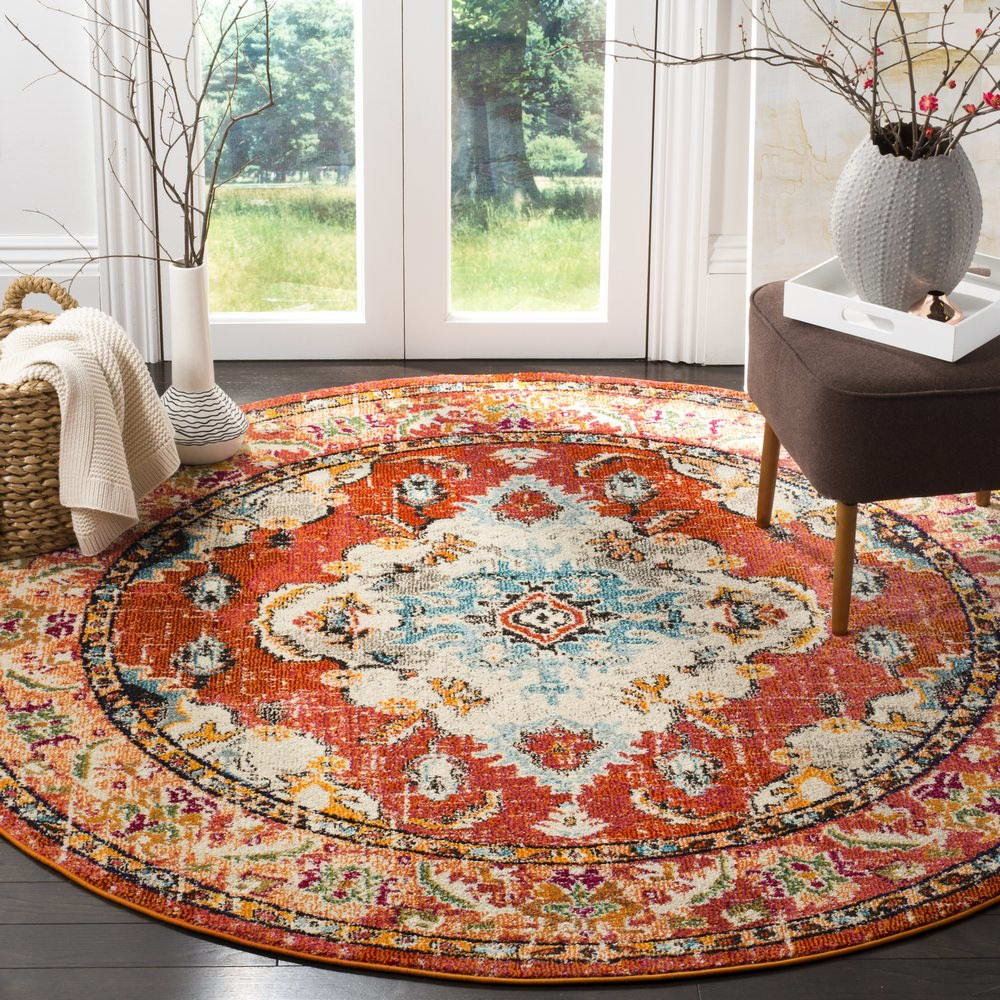 Safavieh Monaco Mnc243h Orange - Light Blue | Rug Studio