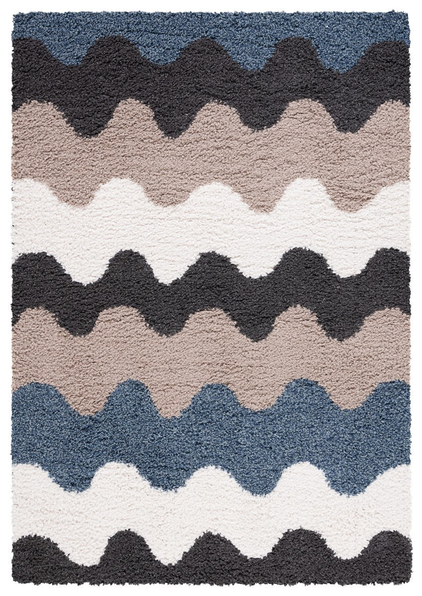SAFAVIEH Tappeto Shaggy Calico Collection CLC102A, 157x200 Cm, Avorio E Tortora, Altezza Pelo 4 Cm, Pois, Facile Da Pulire