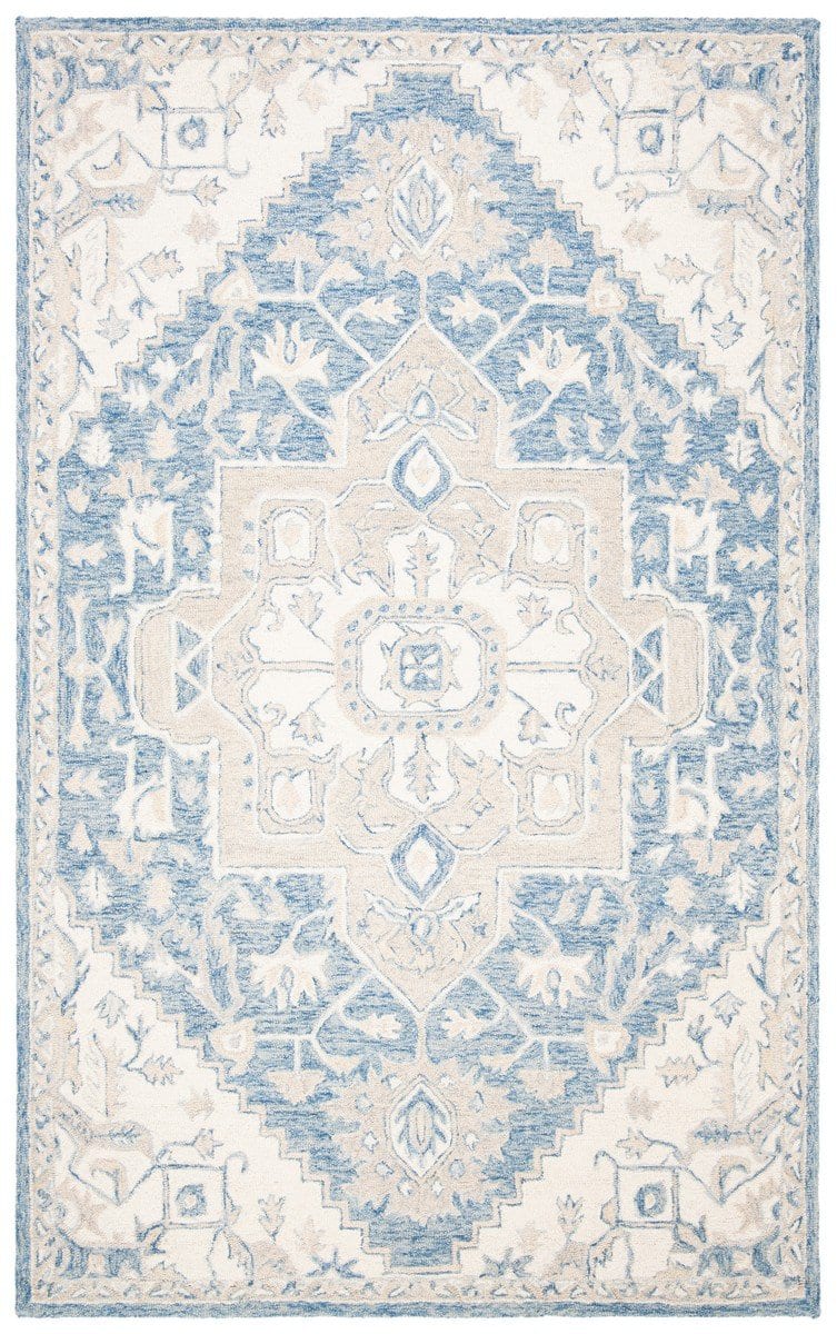 Ralph Lauren 大判ラグ フリンジ付き Lauren Ralph Lauren Percy Lrl6652M Blue - Ivory | Rug Studio