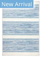 Dash and Albert Ellington Stripe Washable Blue Area Rug