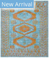 Famous Maker Taylor 100669 Turquoise - Tangerine Area Rug