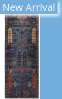 Solo Rugs Serapi Light Blue 2'9'' x 7'11'' Runner Rug
