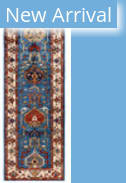 Solo Rugs Serapi Light Blue 2'9'' x 8'2'' Runner Rug