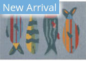 Trans-Ocean Frontporch Fishes 4624/04 Aqua Area Rug