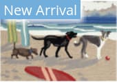 Trans-Ocean Frontporch Dog Beach 4665/03 Blue Area Rug