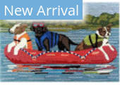 Trans-Ocean Frontporch Rafting Dogs 4668/44 Multi Area Rug