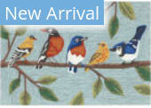 Trans-Ocean Frontporch Birds On  A Branch 4671/03 Blue Area Rug