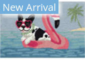 Trans-Ocean Frontporch Sit Stay Vacay 4688/04 Ocean Area Rug