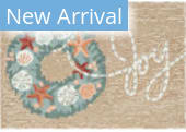 Trans-Ocean Frontporch Joyous Wreath 4696/12 Natural Area Rug