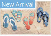 Trans-Ocean Impressions Beachside Flip Flops 2927/12 Natural Area Rug