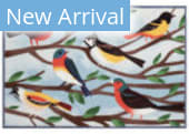 Trans-Ocean Siena Birds And Branches 5133/03 Blue Area Rug