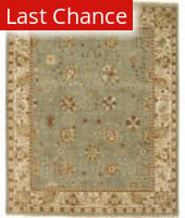 Due Process Mirzapur Tabriz Turquoise - Ivory Area Rug